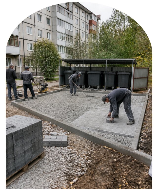 Устройство площадки под контейнеры на территории в Петропавловске-Камчатском